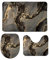 My Daily 3-teiliges Badezimmerteppich-Set, Marmor, Schwarz, Grau, Gold, moderne Kunst, Konturmatte, WC-Deckelbezug, rutschfeste Badematte