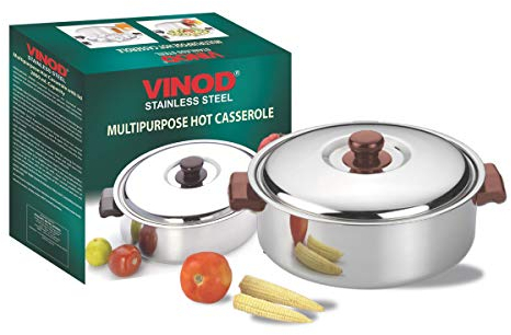 Vinod Stainless Steel Multipurpose Stainless Steel Hot Casserole with lid, 1500 ml Capacity
