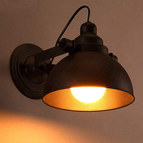 Wandleuchte Industrial Vintage Wandlampe Drehbar Metall Lampenhalter Bettlampe Wand-Leselampen Verstellbares Bar-Korridor-Restaurant Wandleuchtung, E27 Innen Leuchten für Wohnzimmer Schlafzimmer
