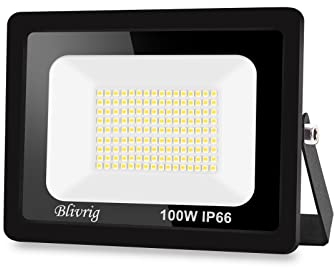 Blivrig LED Strahler Außen 100W,10000LM LED Scheinwerfer Superhell LED Fluter 6000K Kaltes Weiß Aussenstrahler,Wasserdicht IP66 LED Außenleuchte Flutlicht für Hof, Garage, Sportplatz,Flur, Garten