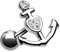 Treuheld® Silberner Piercing Stab mit Anker und Herz aus Edelstahl