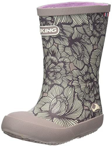 Viking Indie Print Rubber Boots, Dusty Pink/Cream, 32