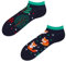 Dedoles Sneaker Socken Low Cut Füßlinge Unisex Damen Herren Baumwolle lustiges Design Geschenk links rechts verschieden, Farbe Blau, Motiv Rotfuchs Knöchelsocken, Gr. 35-38