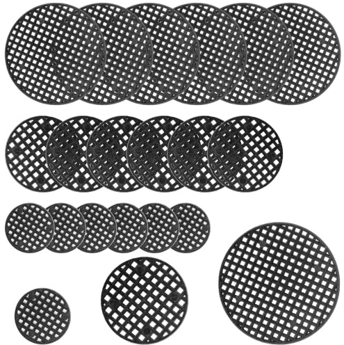 Bivethoi Plant Pot Mesh Hole Cover, 3 Sizes, Black, 150pcs | Bonsai Drainage Mesh Insert, Round Mesh Screen, Prevents Soil Loss, Bottom Grid Mat
