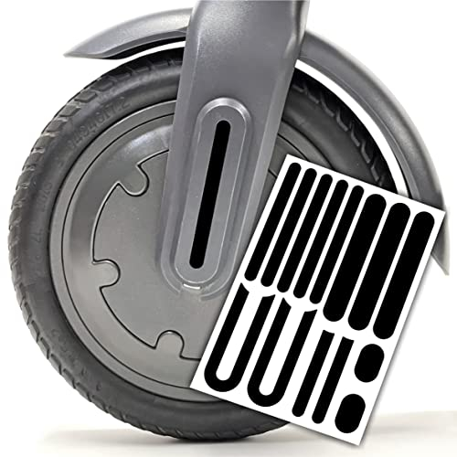 m2medien E-Scooter Aufkleber Streifen für Reflektoren geeignet für Xiaomi 1S Pro2 M365 Doc-Green ESA 5000 1919 (Schwarz Reflektierend)