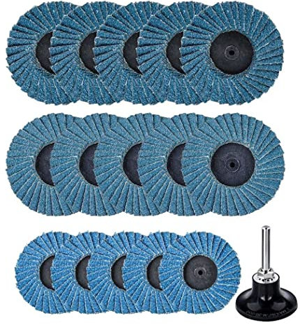 Treki 15Pcs 50MM / 2 Pouces Disques à Lamelles Disques Abrasifs 40# 60# 80# avec Disque Ponçage