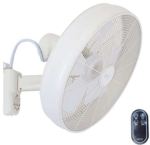 LUCCI AIR Breeze - Ventilador de pared (incluye mando a distancia, giratorio automático, diámetro de 46 cm), color blanco