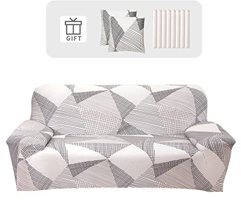 Lydevo Housse de Canapé 3 Place Housse Canapé Extensible avec Accoudoir avec 2 Housses de Coussin Couverture de Canapé Élastique Universelle Antidérapante Revêtement de Canapé(3 Places,Entrelacer)