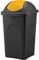 Home Centre Swing Lid Top Plastic Waste Bin 60 Litre Yellow-Black Kitchen Recycling General Trash Recycled Rubbish Colour Code Management Containers Premium Quality Made in Italy