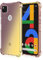RankOne Hülle Geeignet für Google Pixel 4a (4G) (5.81 Inches) Transparente TPU Silikon Farbverlauf Color Case - Schwarzes Gold