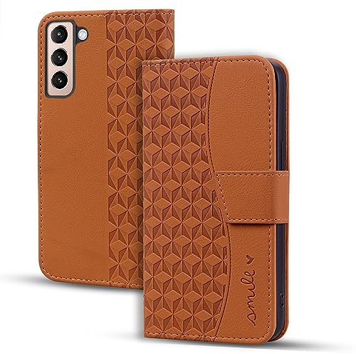 Vaitasy Custodia per Samsung Galaxy S21 FE Cover Anti Graffio Pelle PU Magnetico Protettiva Custodia con Flip Portafolio per Galaxy S21 FE - Marrone