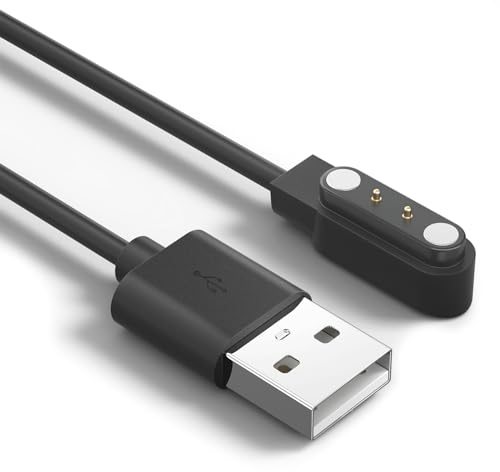 Mugust Cargador para YAMAY SW022/Ticwatch GTX/Xiaomi Youpin Haylou Solar LS05/LS05S/ IMILAB KW66/RT2(LS10)/RS4(LS12)/keep B3,Cable de Carga USB Repuesto para Reloj Inteligente Accesorios(100cm)