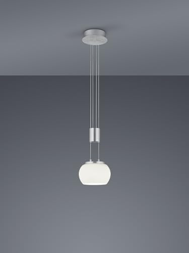 lightling Harrison LED Pendelleuchte, Ø 18 cm, Switch Dimmer, höhenverstellbar: 95-150 cm, Switch Dimmer, Nickel matt, 8 Watt