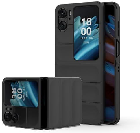 ESTH® Coque pour Oppo Find N2 Flip avec Bouclier Résistant aux Germes, Coupe Fine, Texture Douce au Toucher, Étui Rigide en PC Antichoc et Anti-Rayures, Noir