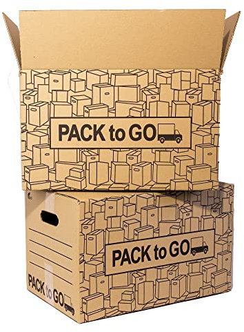 Carton demenagement grand format 60 x 40 x 40 cm, lot de 10, avec poignées, carton renforcé, emballage colis, stockage (Lot de 10 boîtes de 60 x 40 x 40 cm)
