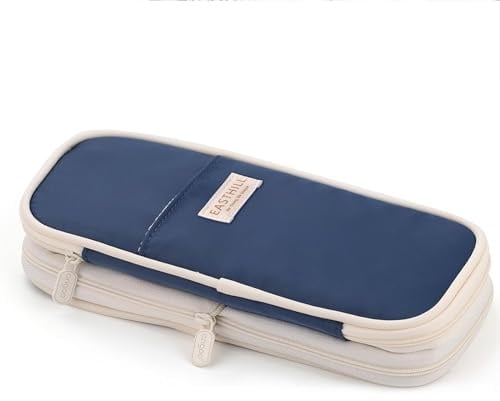 EASTHILL Light Blue Large Capacity Pencil Case Travel Accessories