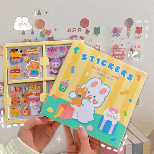 100 Stück Kawaii Sticker, Tagebuch Eines Kaninchens Cute Stickers, Niedliche Cartoon Aufkleber, DIY Scrapbooking Album Zum Dekorieren Von Tagebüchern, Notizblöcken, Handys, Laptops, Wasserbecher