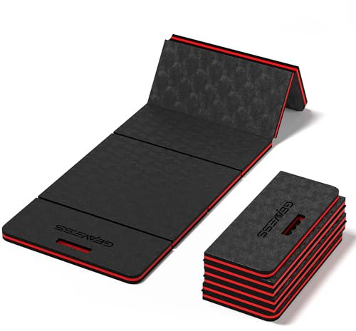 GEAVESS Extra dicke Knieunterlage aus EVA-Schaum, wasserabweisend, hochdichte, rutschfeste Knieschoner für Gartenarbeit, Workout, Training und Mechaniker, 119 x 40 x 2,8 cm, Schwarz
