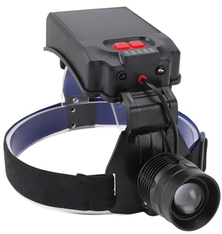 Naroote Linterna Frontal, Linterna Frontal Solar 2700 Lm, 3 Modos de Iluminación para Pescar