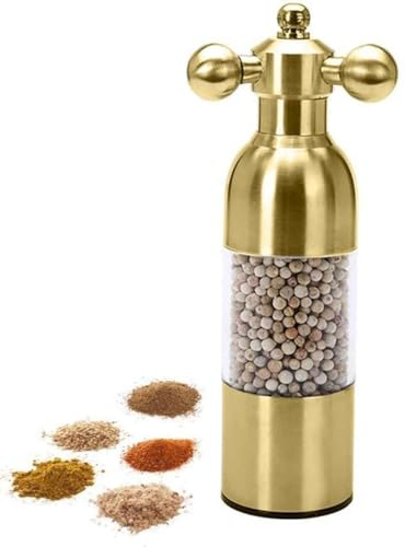 LYXLBX Stainless Steel Pepper Mill Pepper Mill Water Tap Pepper And Salt Grinder Set,Gold-L