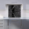 Warren Reed - Designer Premium Black Marble Pattern Kitchen Splashback 6mm Toughened Glass Kitchen Splashback – Heat Resistant Splashback for Kitchens, Perfect for Cookers and Hobs, Polished Edges