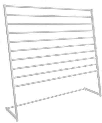 Kommerzieller aufrechter Ausstellungsständer für Geschenkpapier/Schals/Stoffe/Handtücher/Kopftücher, 10-stufiger, Dicker Schalhalter aus Eisen, Organizer zur Aufbewahrung, rutschfeste Fußpolster