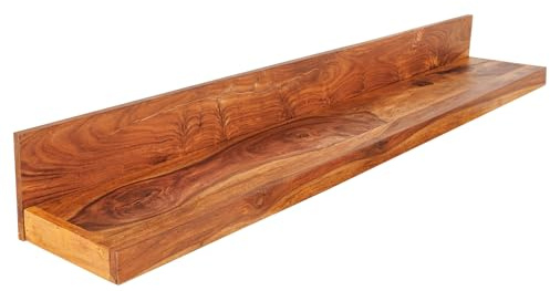 Riess Ambiente Massives Wandregal MAKASSAR 110cm Natur Sheeshamholz Stone Finish