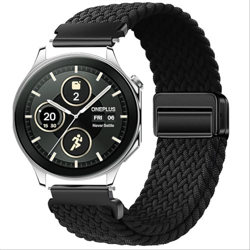 GIOPUEY Correas Compatible con OPPO Watch X, Correa Tejida de Nailon Suave [Unisexo] [Transpirable] - Black