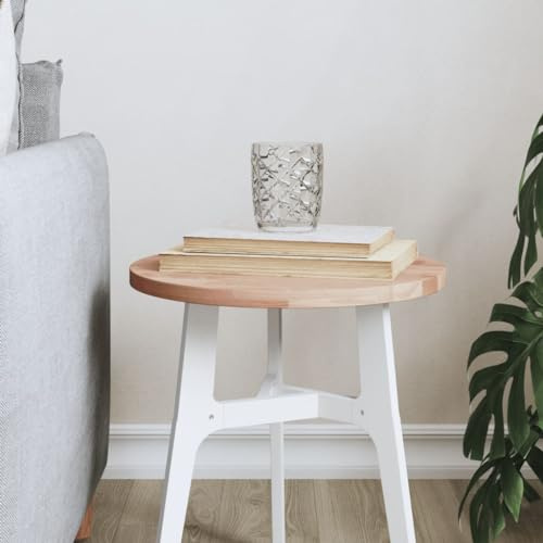 Homgoday Tischplatte Ø30 x 1,5 cm, rund, Massivholz, Buche, Tischplatte für Esstisch, Schreibtisch, höhenverstellbar, Bartisch, Couchtisch A