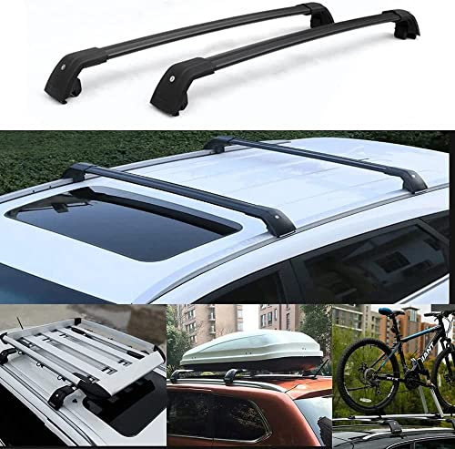 HZHUNS 2 Stück Auto Dachträger Dachreling für BMW X5 G05 2019 2020 2021, Aluminium Dachträger Relingträger, Für Fahrradträger, Dachboxen oder als Skiträger,A-Black
