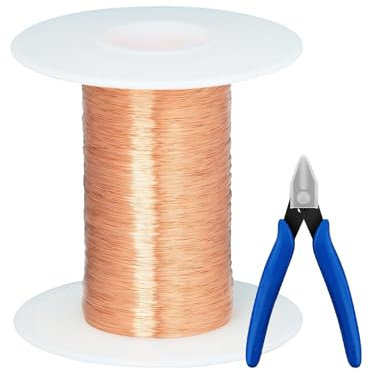 HTTYHT Alambre de cobre puro 0,1 mm x 100 m bobinas de cobre alambre artesanal alambre de cobre para hacer joyas alambre de cobre desnudo suave sin pintura para joyería bricolaje soldadura jardinería