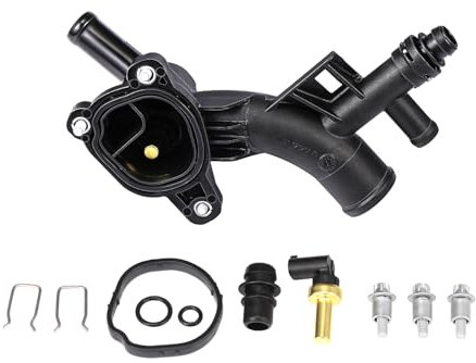 GEARLEADER Engine Coolant Thermostat Housing with Sensor 25193922 For Buick Encore Chevrolet Cruze Sonic Trax 1.4L Opel Vauxhall 55565334
