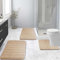 NAKIHOUSE Badematten-Set, Memory-Schaum, 3-teilig, saugfähig, wasserabweisend, rutschfest, Beige, 40 x 60 + U50 x 50 + 50 x 80 cm