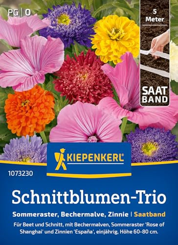 Kiepenkerl Schnittblumen-Trionsamen Schnittblumen-Trio 1073230 - Bechermalven für Beet und Schnitt - circa 60-80cm hoch - Wildblumensamen, Blumenwiese