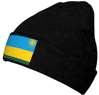 WBQLSL Samt-Patch, lose Beanie-Mütze, Flagge von Ruanda, Herren, Winter, Stretch, Strickmütze, Unisex, Outdoor, Sport, Reisen, modisch, warme Skimütze