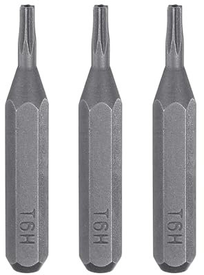 QUARKZMAN 3 Stück T6H Schraubendreher Torx Bit Set, Bitsatz 4mm Sechskant Schaft 28mm/1,1 Zoll Länge Magnetisch Stern 6 Punkt Kopf Sechskant Bits S2 Stahl Werkzeugset Elektroschrauber Tools
