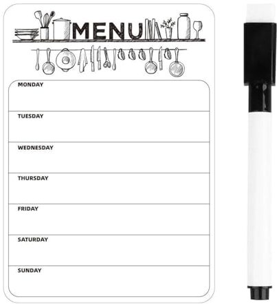 1 Piece Magnetic Message Board and 1 Piece Black Whiteboard Pen, Refrigerator Message Board, Mini Notepad, Menu Message Board.