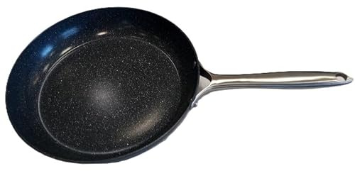BAUMALU - Poêle BASALT FUTUR - Aluminium Pressé Épais - Intérieur Revêtement Céramique - Tous Feux dont Induction - Manche Acier Inoxydable Riveté - Ø20cm - Gris Bleu