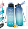 HoneyHolly Botella Agua, 1.5L Botella Agua Gimnasio con Pajita, Botella de Agua, con Marcador de Tiempo, Botella de Agua Deportiva, Prueba de Fugas, Cantimplora para Escuela, Senderismo, Fitness