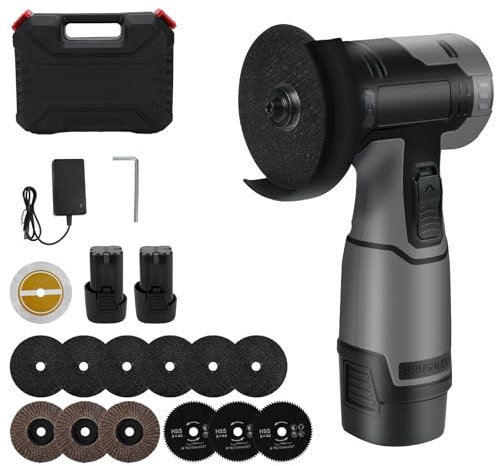 WingFly Mini Winkelschleifer, 16.8V Akku Winkelschleifer Mit 2 x 2000mAh Batterien, 13000 U/min, Mini Akku Flex 76MM, Elektrisches Trennschleifer zum Schneiden, Polieren und Schleifen