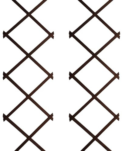 Expandable Wooden Garden Trellis Panels - Dark Brown - Set of 2