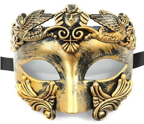 YUYWWAN Venezianische Maske Herren, Masquerade Mask Erwachsene, Vintage Maskenball Maske Herren Venezianische Masken für Halloween Karneval Maskerade Rollenspiel Partykostüm Zubehör