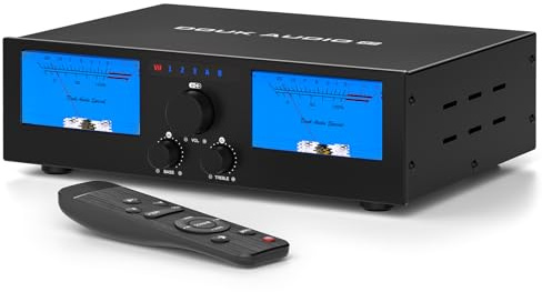 DoukAudio 600W Amplificatore a 2/4 canali: selettore altoparlanti 3-IN-2-OUT | Amplificatore digitale per DMP-A6 con doppio TPA3255 | Ingressi XLR RCA bilanciati | Bypass del tono | VU Meters |