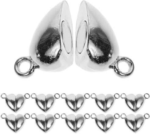 FIXOSHEE DIY Heart-Shaped Clasps 12 Sets for Necklace and Friendship Bracelet Crafting