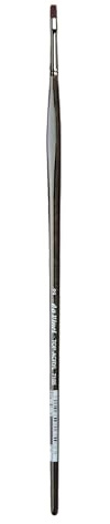da Vinci Oil & Acrylic Series 7185 Top Acryl Paint Brush, Flat Red/Brown Synthetic with Long Ergonomic Handle, Size 2