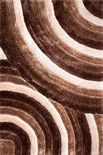 Lalee 347180882 Designer Hochflor Shaggy Teppich / Handarbeit / Weicher Langflor / 3D Hoch - Tief / Beige / Grösse : 80 x 150 cm