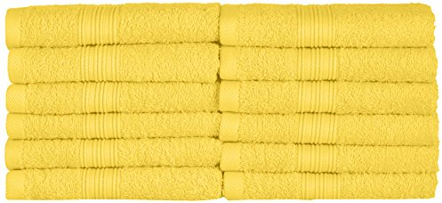 NatureMark Gästetücher – 12er Pack (30x50 cm), 100% Baumwolle, Oeko-Tex Zertifiziert, weich, saugfähig und pflegeleicht – Für Bad, Gäste & Spa – Gelb