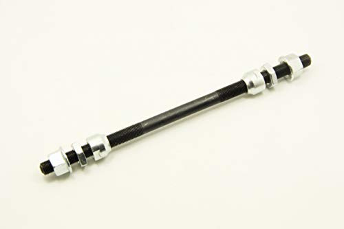 transformparts Hinterachse für Fahrrad, 3/8 x 205 mm, 26 TPI Nabenkegel, Sicherungsmuttern