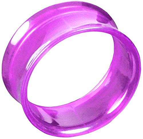viva-adorno® 1 Stück Double Flared Flesh Tunnel Plug Tube Tunnel ohne Gewinde Kunststoff Acryl Größe 4-16mm Z159, lila 4mm