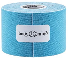 Body & Mind® Kinesiologie-Tape Bandage Sport-Tape; 5 Meter, antiallergen & wasserfest, medizinische, flexibel & hautfreundlich für Sport, Freizeit, Physiotherapie und Medizin (5 cm, Blau)
